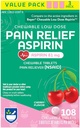 Rite Aid dospelý nízka dávka Aspirín 81 mg, Žuvacie tablety Bolesť Reliever, Cherry Flavor, 3 fľaše, 36 Počet Každý (108 Celkový počet) 