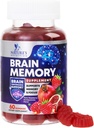 Brain Doplnky pre pamäť a zaostrenie Gummy - Brain Health Jasnosť s B6 B12 & Fosfatidylserín - Prírodné nootropné Kognitívne koncentrácia a výstražná podpora Vitamíny - 60 Vegan Gummies