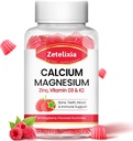 Kalcium Magnézium Zinok Gumies s vitamínom D3 & K2, Kalcium Gummy pre B0nes svaloviny, ženy a muži, Malinová príchuť - 60 Počet