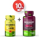 ORZAX vitamín D3 10000 iu bazové kapsuly, 2000mg Sambucus, Bundle