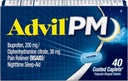 Advil PM (40 gróf, balenie 2) Bolesť Reliyver / Nočný spánok Potiahnutý kaplet, 200 mg Ibuprofén a 38 mg Difenhydramín Citrát