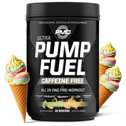 PMD športové čerpadlo palivo Ultra kofeín zadarmo - Premium pred tréningom prášok a svalová pumpa, väčšie zameranie, vytrvalosť a zotavenie, Premium Creatine, Arginine & Beta Alanine - Rainbow Sherbet (30 Servings)