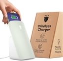 Elvy Fast Qi Bezdrôtová nabíjačka pre mobilné telefóny - Designed with EMF Management Technology for Enhanced Charging, Advanced Environmental Shieling, Lab tested by Ordos Tech, 2023 (Mint Green)