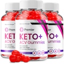 (3 balenia) Premier Keto ACV Gummies - Advanced Formula Premiere Keto Plus ACV Gummies Apple Cider Ocogar Premier ACV Dietary Supplement Reviews Muži Ženy (180 Gummies)