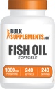 BulkSupplementments.com Rybí olej 1000mg Softgels - Rybí olej Doplnky, Omega 3 Doplnky - bez lepku, 1 Softgel na porciu, 240 Počet (Pack of 1)