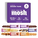 MOSH Odrody Pack Keto Protein Bars, High Fiber, Nízke Carb, Gluten Free, High Protein, Mozog zdravý Snack s Ashwagandha, Lion Mane, 6 Počet