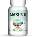 Maxi Health B-6 - Vitamín B6-100 mg Kardiovaskulárne zdravie - 100 tabliet - Kosher (100 gróf)