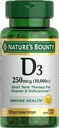 Prírodný bounty vitamín D pre imunitnú podporu a podporuje zdravé kosti, 10000 IU, Softgels, Multi-Farba, 10 000 IU, 72 Počet (Pack of 1)