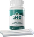 pH-D Feminín Zdravie - Bundle - pH-D kyselina boritá Vaginálne domnienky 12 Počet a 3 Vaginálne aplikátory pilulky