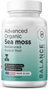 Organic Irish Sea Moss, Bladderwrack & Burdock Root Supplement 1405mg, 60 Veg Kapsule - Immune Booster, Gut Health, Skin Detox & Joint Support (60 počet (Pack of 1))