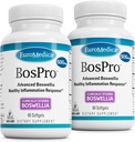 EuroMedica BosPro - Boswellia Serrata Extract Supplement - Dietary Supplement for Healthy Lung Support - Bylinné doplnky Formula - 60 Softgels, 2 balenie (120 Softgels)