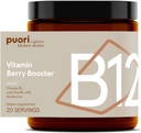 Puori Vegan Vitamín B12 Berry Booster prášok - 20 Slúži - B12 so severskými divokými čučoriedkami 