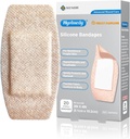 Silikónové adhezívne pásy Veľké veľkosti pre citlivé krehké pleti 2"x4" 20 Počet Flexibilné Textílie Latex zadarmo Hypoalergénne priedušné XL pásy pre adhezívne alergické rany