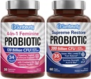 Probiotické Bundle, 4-v-1 Feminine Probiotic (30ct) & Supreme Restore Probiotic (60ct), 2 Balíčky, Cranberry Vaginal Support, GI Tract Balance, Vegan, Non-Dairy