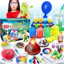 UNGLINGA 100+ Science Lab Experiments Kit for Kids, S.T.E.M. Project Activities Educational Birthday Hračky Darčeky pre chlapcov Dievčatá, Chemistry Set, Gems Dig, Sopka, Žiariace červy