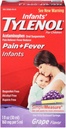 Tylenol Infants' Bolesť + horúčka Perorálna suspenzia Hroznová aróma - 1 oz, balenie po 3