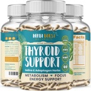 Thyroid Support for Women with Iodine ǀ 1069mg Extra Strength Supplement for Metabolism, Focus with Ashwagandha, L-Tyrosine, Zinc, Selenium & More