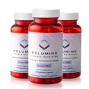 Relumins Advance Nutrition Gluta 1000 - Redukované L-glutatión, Alpha Kyselina lipoová a Rose HIPS - Antioxidačná podpora pre pokožku a celkový wellness - 60 Veg Kapsule x 3 fľaše (90-Deň dodávky)