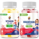 Vitamín D3 K2 Gummy 5000 IU - Immune & Bone Supplor & Magnézium Gumies pre deti a dospelých - 500 mg
