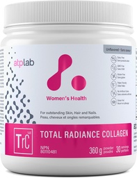 ATP LAB Total Radiance Collagen Powder, Neochutený, 360g - Premium Hydrolyzed Collagen Peptides for Women - Vegan-Friendly Collagen Protein Powder, Podpora kože, vlasov a nechtov