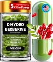 Dihydroberberberberbínové doplnky - Dehydroberberberine Organic - Super Berberine Supplement with Ceylon Carmon & R Alpha Lipoic Acid & Apigenin - Hydroberberberine 120 caps (1 balenie)