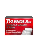 Tylenol 8 hodín svalových bolestí a bolesti Relief Rozšírené-Release tablety s 650 mg acetaminofénu, Horúčka Redukcia a bolesť Medicína pre svaly, kĺby, telo, a bolesti bolesti Relief, 24 Počet