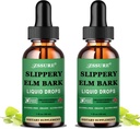 (2 balenia) Slippery Elm Bark Liquid Drops, Pure Organic Slippery Elm Extract 1000mg for Digestive Gut Health, Liquid Slippery Elm Tincture Herbal Supplement, Vegan, alkohol bez, Non-GMO, Gluten Free