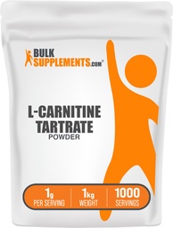 BulkSupplementments.com L-karnitín Tartrate Powder - Amino Acid Powder, Carnitine Supplement - Unflavred & Gluten Free, 1g per Serving, 1kg (2,2 lbs) (Pack of 1)