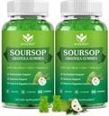 Soursop Graviola Gummies s extraktom z morskej machy - Antioxidant, Cell Support & Regeneration, Immune Support, Soursop Gummy s morskou machy, Vitamín C & Zinok, Apple Flavor - 60 Gummies (2 balenia)