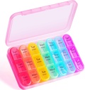 Týždenné pilulky Organizátor 3 Časy denne - Odaro 3 Časy denne,Veľké pilulky box 7 deň,Portable pilulky Prípad pre Purse,Denné pilulky Organizátor,Medicine Organizátor pre vitamíny,Doplnky a lieky [Pink]
