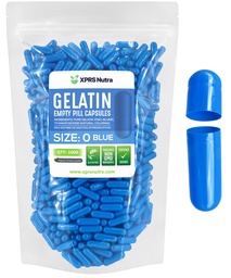 XPRS Nutra Veľkosť 0 Prázdne Kapsule - Prázdne želatínové Kapsule - 1000 Počet DIY Kapsule Plnenie - Pure Bovine Pill Gel Caps pre Do-It-Tvoje vlastné doplnky (modrá)