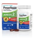 PreserVision AREDS 2 Očné vitamíny s CoQ10 pre zdravie srdca, #1 očný lekár odporúčaná značka, luteín a Zeaxantin doplnok s vitamínom C & E, zinok, a meď, 100 Softgels