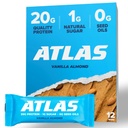 Atlas Protein Bar, 20g Protein, 1g Cukor, čisté zložky, bez lepku, Vanilla Almond (12 počet, balenie 1)