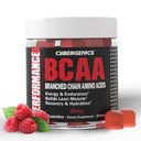 BCAA Gummies, Energetické žuvačky s elektrolytmi rozvetvených aminokyselín reťazca, Build Lean Muscle and Boost Endurance, 60 Gumies, Berry Ochutené