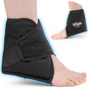 Hilph Ankle Ice Pack Zalomiť pre opuchy, opakovane použiteľné gél studené balenie pre Ankle Splained, Hot Cold Compress pre chirurgickú obnovu, Plantar Fasciitída, Úľava od bolesti nôh, opuch, Achilles Tendinitída, čierna
