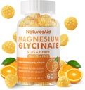 Glycinát horečnatý Gummies 1000 mg - Bezcukrový horčík Draslík Supplement with Vitamin D, B6, CoQ10 for Calm Mood & Sleep Support - 60 Orange Gummies -1 balenie