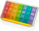 Týždenný Organizátor pilulky - Prenosné 4 Times-A-Day - Proof Vlhkosť vody-Proof AM/PM Pill Case, Farebné 7-dňová medicína Holič pilulky s etiketami pre predpisy, Lieky, Vitamíny, a doplnky