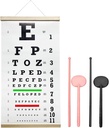 Snelen očná mapa, Eye Chart, Snellen očná skúškaNelen očná mapa vrecková očná skúška Kit s roztomilé očné očné oklóry 20 nohy Optické očné testy opakovane použiteľný drevený rám Canvas očný graf pre deti a dospelých
