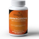 Certified Organic Ashwagandha s organickým Black Pepper Supplement - 1310mg - Non-GMO, Gluten-Free - 3. Party Lab tested
