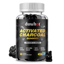 Aktivované Charcoal Gummy pre deti, 500mg Chewable Activated Charcoal Supplement for Gas Relief, Detox, Digestive and Oral Health, Vegan Blueberry Flavor, 60 gróf
