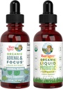 MaryRuth Organics Probiotic Supplement for Women Muži Deti a Adrenal Health & Focus Supplement, 2-Pack Bundle, Digestive & Gut Health, Cortisol Health, Stres Relief, Focus Nootropic Brain Supplement