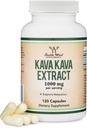 Kava Kava Kapsule 1000mg per Serving, 120 Počet (Vysoká čistota Potent 3-5% Kavalaktóny Root Extract) Kava prášok Root Extract for Relaxation (Non-GMO, Vegan Safe) by Double Wood