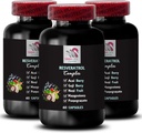 Berry Superfoods - RESVERATROL COPLEX - Acai Berry Boost, Goji Berry Shine, Elderberry Sila, granátové jablko Energia, Hroznová pleť Power, Hydratácia Balance, Denná podpora 3 Fľaše 180 Kapsule