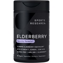 Športový výskum Black Elderberry s zinkom, vitamínom C, a vitamín D, Imunitná podpora Supplement pre dospelých, 60 kapsúl