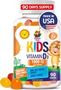 SUNNY SAM vitamín D3 Gumies 1000 IU pre deti a dospelých - Imunitná podpora Žuvačky s prírodnou príchuťou - Vegetarián, bez želatíny Imunitná podpora Vitamíny pre deti