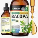 BIO KRAUTER Bacopa Monnieri Supplement Liquid - Podpora mozgu Brahmi - Bezalkohol a cukor Liquid Bacopa Herb kvapky 4 Fl.Oz.