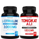 L Citrulín 3000mg Supplement (240 Count) L tabletky na Arginín a oxid dusnatý - Tongkat Ali Pre mužov 1200mg 200 to 1 Extract - (120 Count) Podpora Sila, Drive & Atletický výkon - Vegan & USA Made