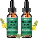 (2 balenia) Mullein kvapky na pľúca - Mullein Leaf Extract - Made in UK - Tinture Support Respiratory Health,Lung Detox,Bronchial Cleans -Liquid kvapky 5X silnejšie ako Mullein čaj,Pills