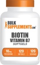 BulkSupplementments.com Biotin 10000mcg Softgels - vitamín B7, vitamíny biotín pre vlasy, pokožku a nechty, Biotin Supplement - Gluten Free, 1 Softgel per Serving, 120 gróf (Pack of 1)
