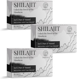 30 000 MG tablety Shilajit, 100% Shilajit Pure, Himalayan Organic, Shilajit pre mužov a ženy bohatý na kyselinu fulvovú & 85+ Stopové minerály, Shilajit Supplement for Energy & Immune System, 180 grófov